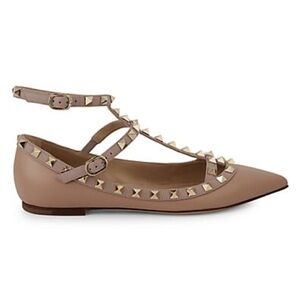 VALENTINO GARAVANI
Rockstud Strap Ballerina Flats